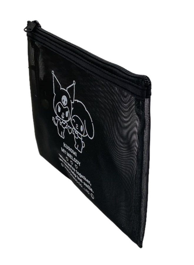 Friend Sanrio My Melody & Kuromi Accessories Cosmetic Mesh Nylon Polyester Pouch Zipper Case Bag 7.1 in (W) × 5.1 in (H) × 0.4 in (D) - Image 4