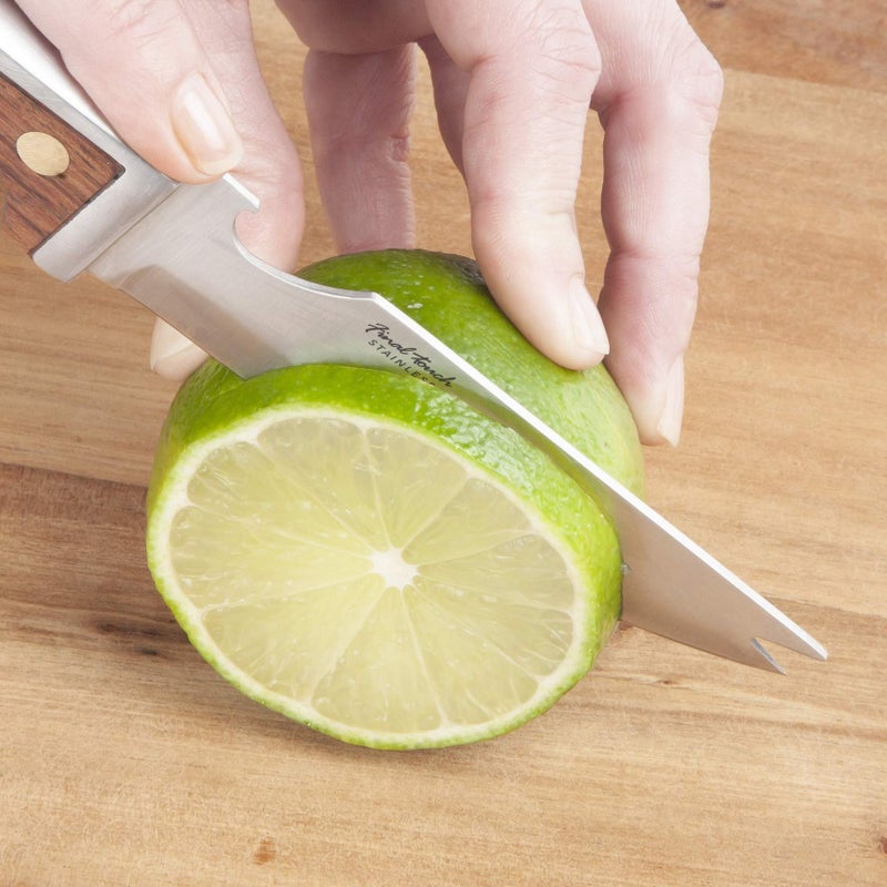 Final Touch Bar Knife & Zester Set - Multi-Function Design for Effortless Cocktail Prep - Adjacent Edge Handle, Stainless Steel Blade, Bottle Opener, and Zester Included (FTA2110) - Image 4