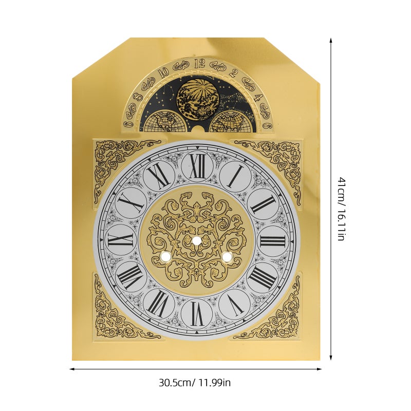 Clock Clock Numerals Dial مع قرص الاتصال الوجه على الساعة الكوارتز لساعة الحائط أجزاء Metal Quartz Dial البديل الآلية على الساعة - Image 3
