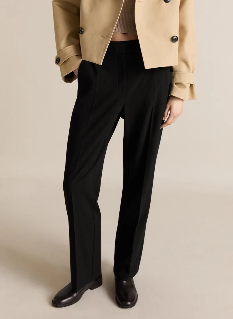 MANGO Casual Straight Mid-Rise Pants