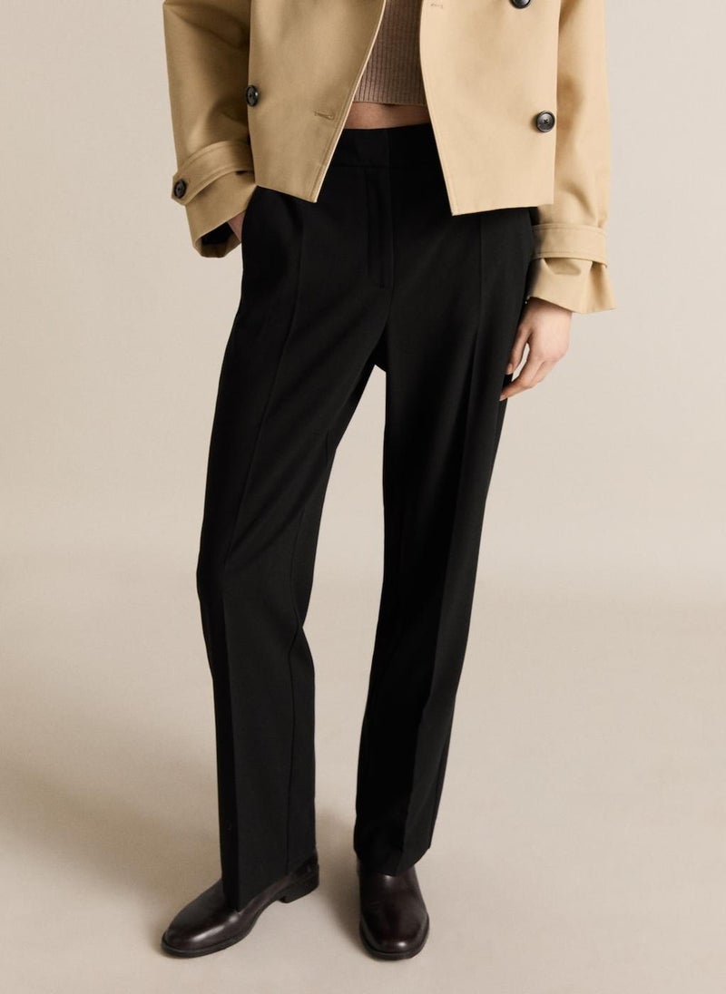 MANGO Casual Straight Mid-Rise Pants  - Image 1