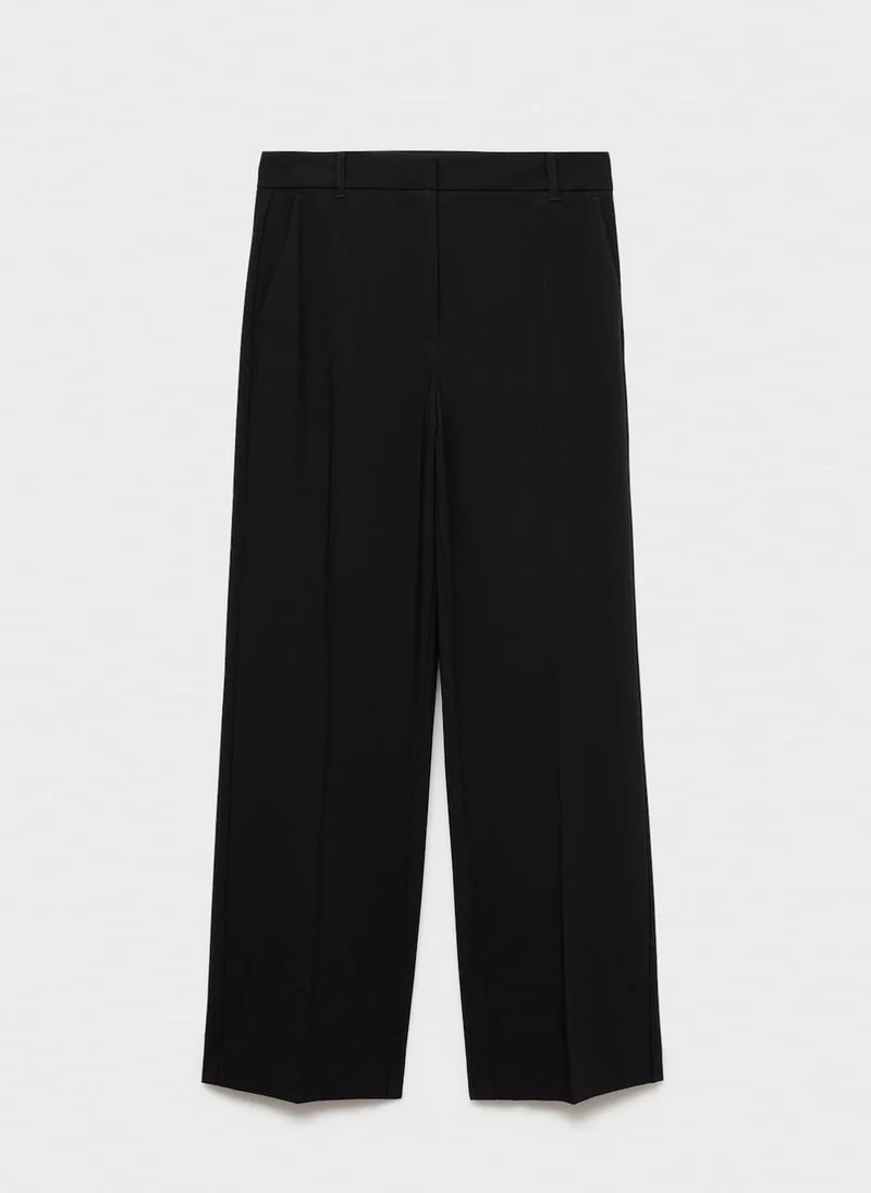 MANGO Casual Straight Mid-Rise Pants