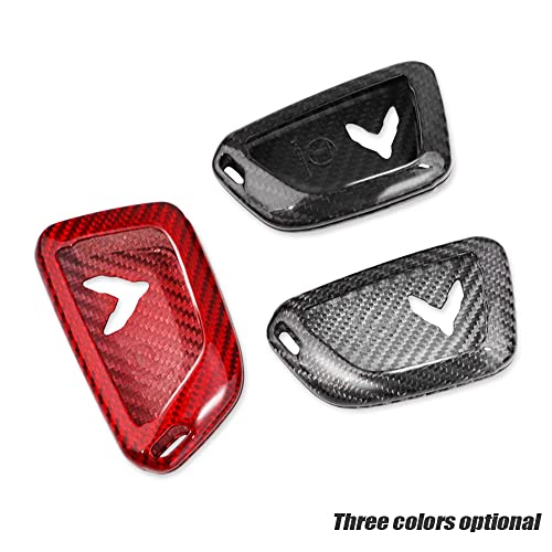 PACEWALKER Carbon Fiber for Chevrolet Corvette C8 Key Fob Case Cover 2020 2021 2022 2023 2024 2025 Keyless Entry Shell Trim (Carbon Fiber Grey) - Image 4