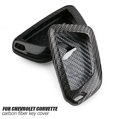 PACEWALKER Carbon Fiber for Chevrolet Corvette C8 Key Fob Case Cover 2020 2021 2022 2023 2024 2025 Keyless Entry Shell Trim (Carbon Fiber Grey) - Image 2
