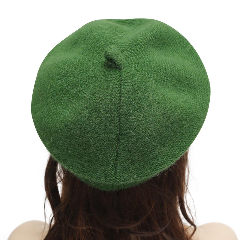ZLYC French Beret Hat Fashion Print Lightweight Winter Warm Artist Hat for Women (Solid Army Green) - Image 3