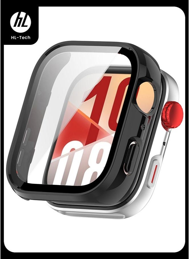 HL-Tech Case Compatible with HUAWEI Watch Fit 4 Watch Glass Protective Film Hard Plastic Frame HUAWEI Watch Fit 4 Watch Case Black - Image 1