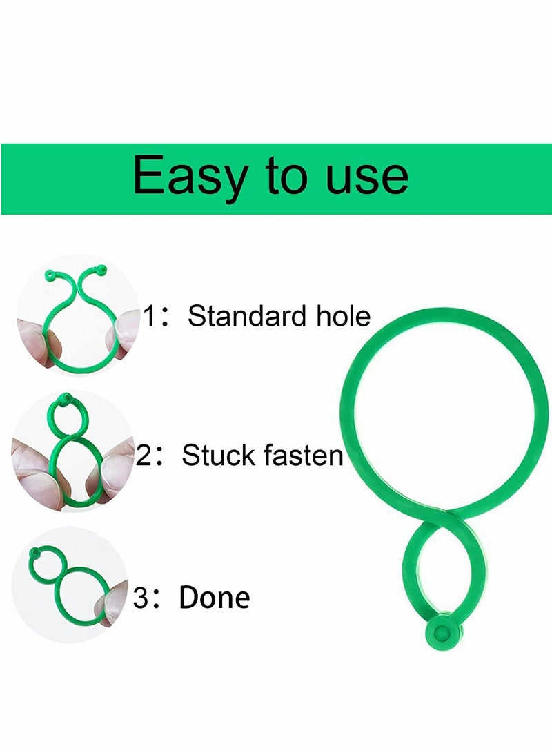 كاست ويف Plant Support Clips, 100PCS Garden Tomato Vegetables Vine Flower Locks for Securing Climbing Plants, Green - Image 3