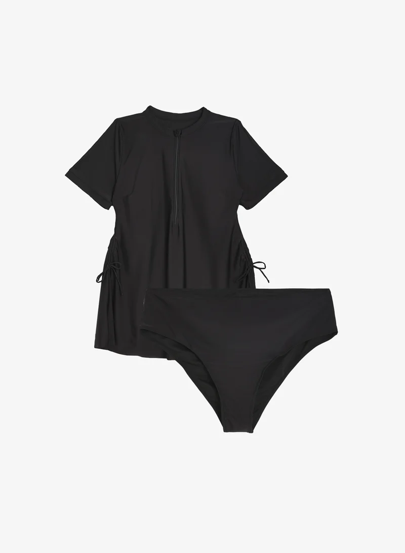 Ella Plus High Neck Swimsuit With Skirt