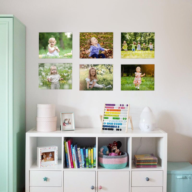 Ludery 4x6 Acrylic Picture Frames Set of 6, Clear Photo Frame for Wall with Tape, Clear Picture Photo Frames 4x6 for Home, School, Office - Horizontal - Image 5