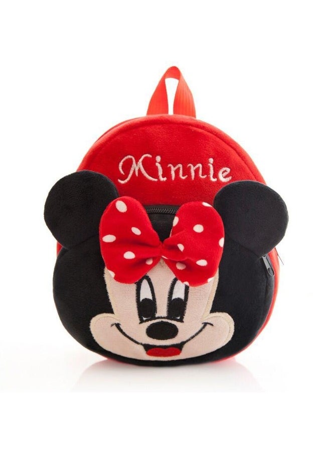 Kids Minnie Embroidered Backpack Cartoon Plush Kindergarten Backpack  - Image 1