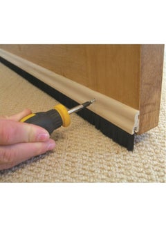 ROBUSTLINE Door Bottom Seal Brush Beige 90Cm With Screw Under Door Seal For Exterior/Interior Doors Door Seal Sound Proof Under Door Draft Blocker Dust And Noise Repellent 