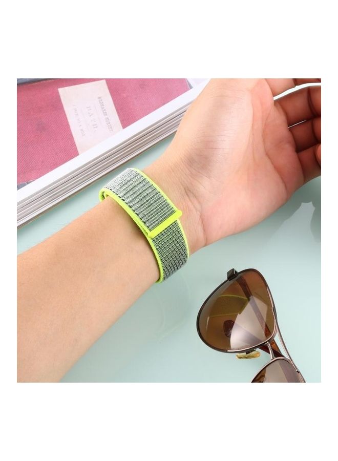 NIBEMINENT Nylon Watchband With Hook And Loop Fastener For Fitbit Versa/Versa 2 Yellow/Black - Image 5