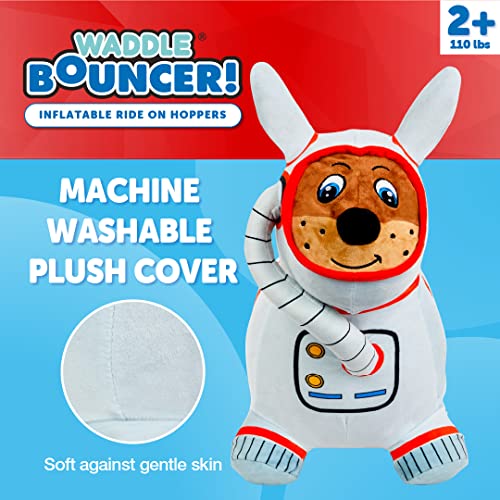 WADDLE Bouncy Hopper Inflatable Animal Hopping Plush Indoor and Outdoor Toy for Toddlers and Kids Pump Included Boys and Girls Ages 2 Years and Up Space Dog - Image 5