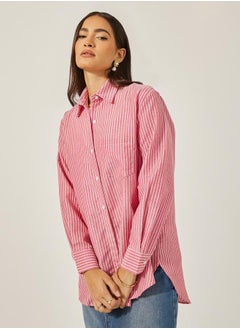 Oversized Stripe Collared Shirt - pzsku/ZE9939AB80299800FFFA4Z/45/_/1739732087/bd11facd-4f93-48d5-9a98-2e2f1093018a