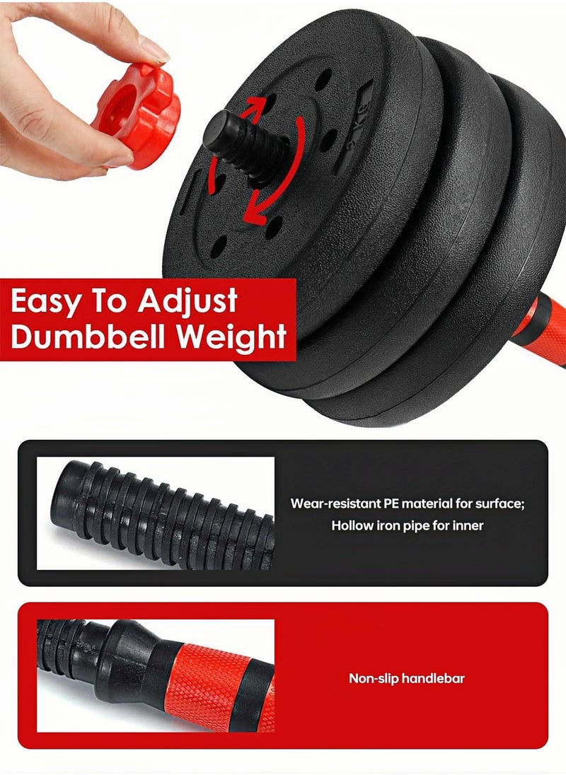 ADEBOLA - Adjustable-Dumbbells-Sets,Free Weights-Dumbbells Set of 2 Convertible To Barbell A Pair of Lightweight for Home Gym,Women and Men Equipment，20KG - Image 1