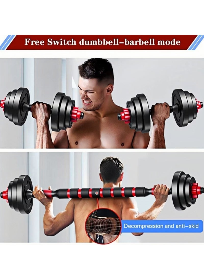 ADEBOLA - Adjustable-Dumbbells-Sets,Free Weights-Dumbbells Set of 2 Convertible To Barbell A Pair of Lightweight for Home Gym,Women and Men Equipment，20KG - Image 1