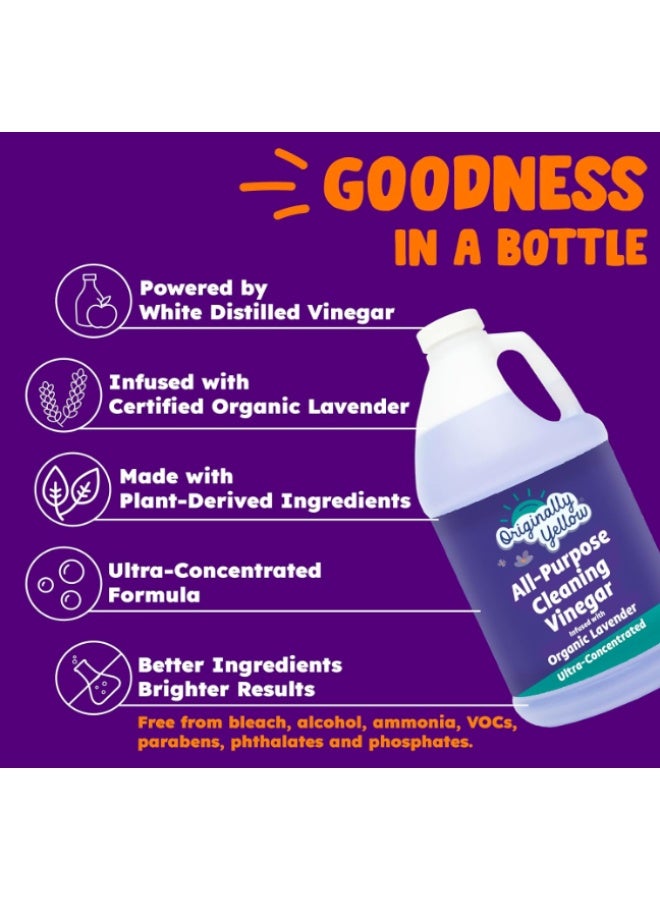 Originally Yellow Ultra-Concentrated All-Purpose Cleaning Vinegar Organic Lavender Scent 3.78L (Pack of 2) - Image 2