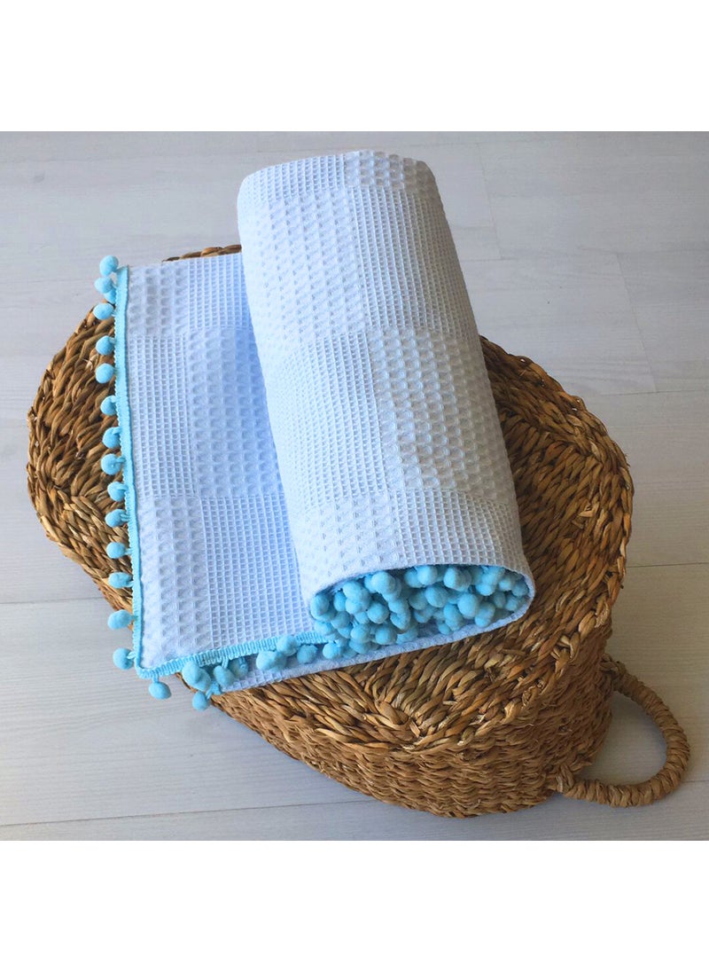 Waffle Patterned Pompom Baby Pique Blanket | 100X115 - pzsku/ZE993D787DDBB3056AA6FZ/45/_/1725614166/4ca10f13-572e-486e-8bd2-1992833282fb