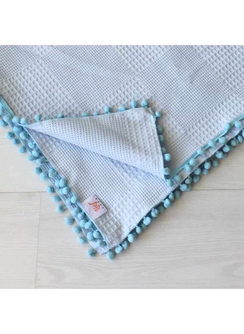 Waffle Patterned Pompom Baby Pique Blanket | 100X115 - pzsku/ZE993D787DDBB3056AA6FZ/45/_/1725614170/ce650c95-b1c5-4623-97cd-8290e61f8d29