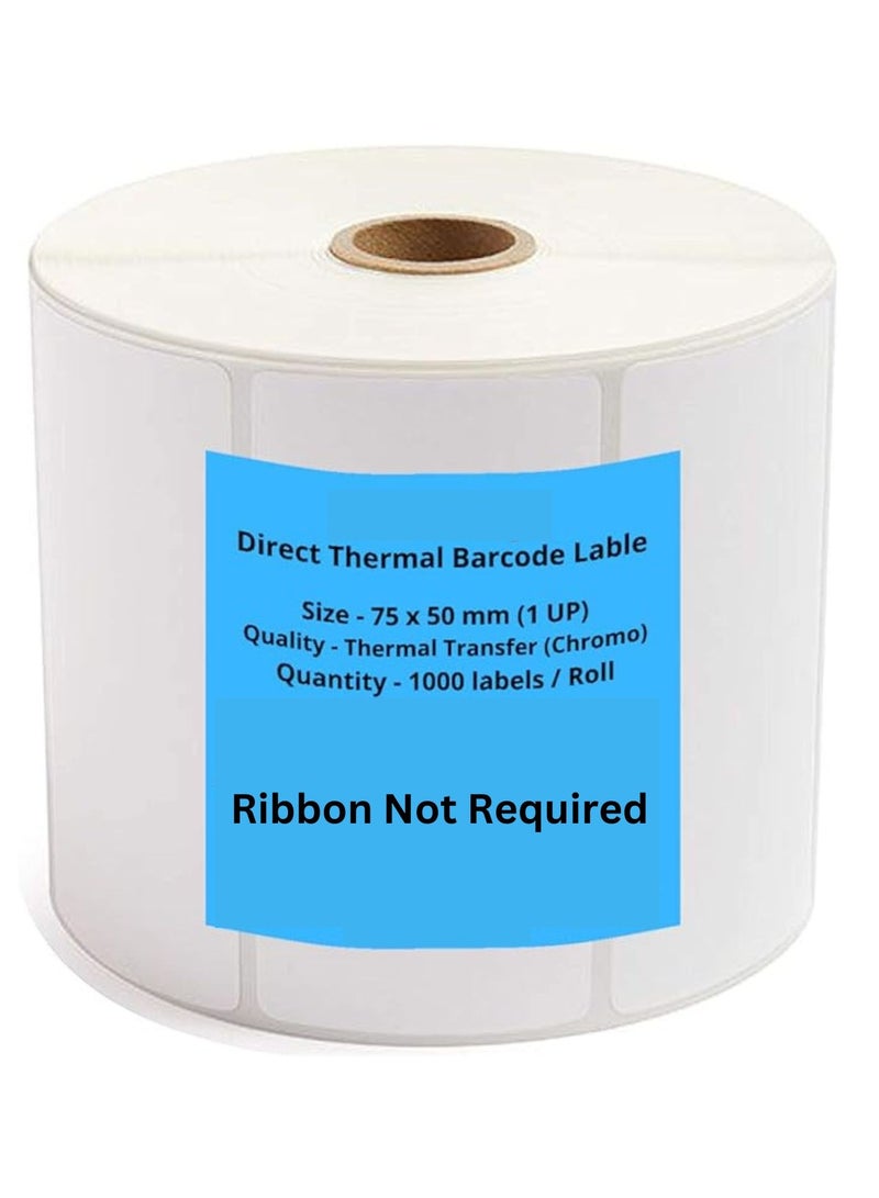 Terabyte Direct Thermal Label  Barcode Label Sticker - 3 x 2 inches - 75mm x 50mm - 1000 Labels Per Roll - Self Adhesive Sticker for Printing Barcoding (Ribbon not Required) (1 Roll per Pack (1000 Labels) - Image 1