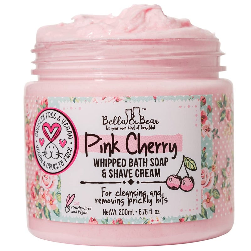 Bella and Bear Bella  Bear Pink Cherry Bath Soap  Shave Cream Paraben Free No Harmful Chemicals Cruelty Free Vegan 67oz