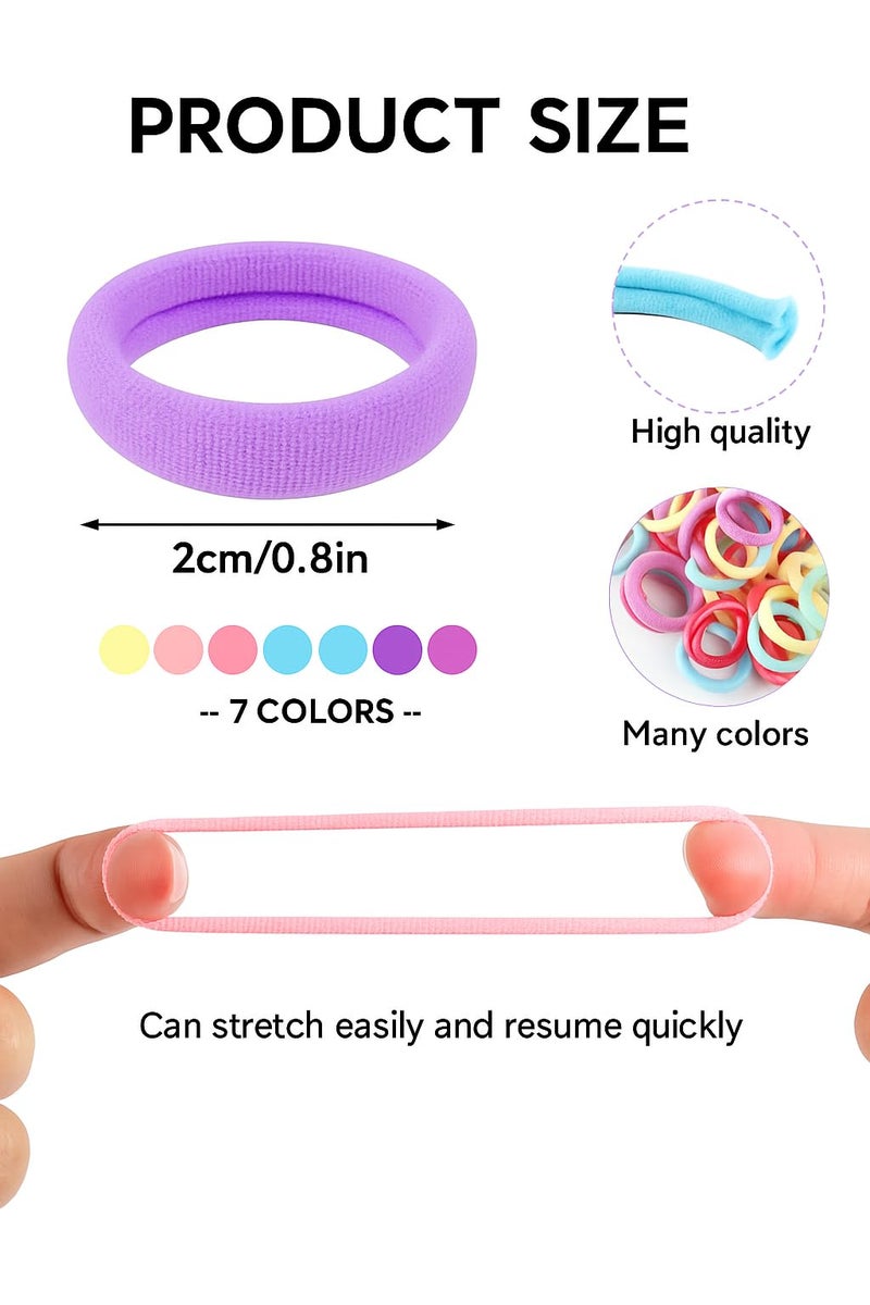 Frescorr (100 pcs) Baby Hair Ties | Soft No-Damage Premium Elastic Mini Rubber Bands for girls | Strong Stretch Ponytail Holders | Daily Use Hair Accessories | (Pastel) - Image 4