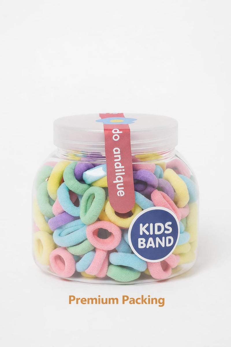 Frescorr (100 pcs) Baby Hair Ties | Soft No-Damage Premium Elastic Mini Rubber Bands for girls | Strong Stretch Ponytail Holders | Daily Use Hair Accessories | (Pastel) - Image 2