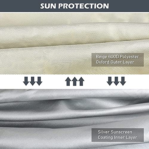 2win2buy Riding Lawn Mower Cover Heavy Duty 600D Lawnmower Covers Waterproof Outdoor Lawn Tractor Cover Tarp All Weather Ride on Mower Covers Universal Fit Decks up to 54 with Elastic Cord Storage Bag - Image 3