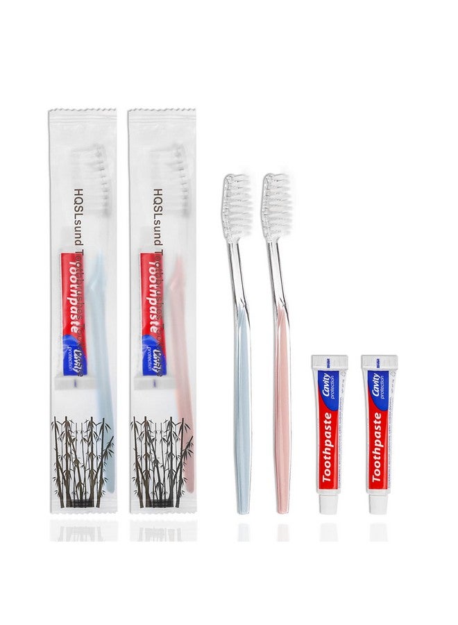 اتش كيو اس ال سوند HQSLsund 100 فرشاة أسنان للاستخدام مرة واحدة مع معجون أسنان مغلف بشكل فردي، فرش أسنان بلونين ومعجون أسنان 10 جرام، معجون أسنان بالجملة للمشردين، Airbnb، الفنادق - Image 1