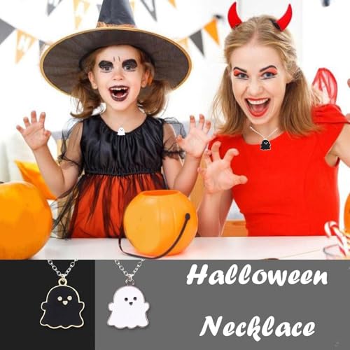 XFSAFDM 4pcs Couple Accessory Set, Cute Black And White Ghost Couple Bracelet And Cute Black And White Ghost Friendship Necklace, Gifts For Women Men - Image 5