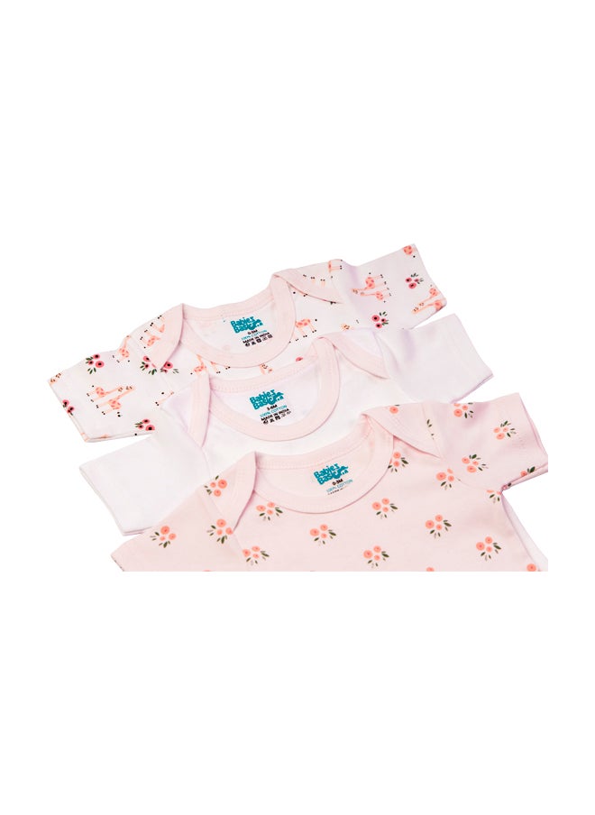 Printed Romper/Bodysuit For Babies - Pack Of 3, Multi Color