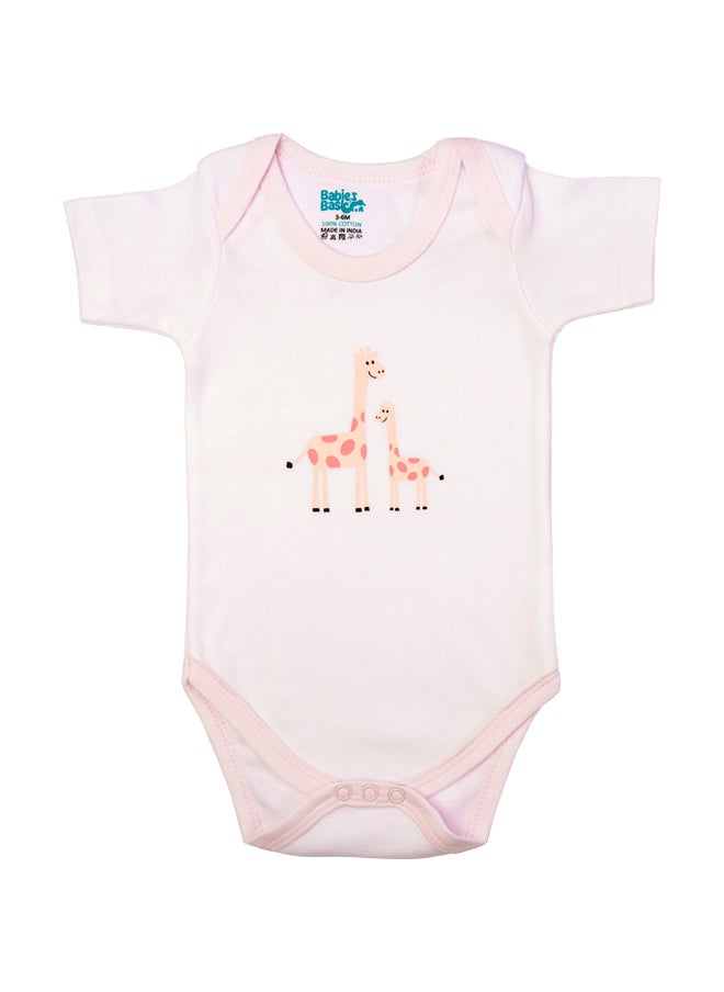Babies Basic Printed Romper/Bodysuit For Babies - Pack Of 3, Multi Color  - Image 5