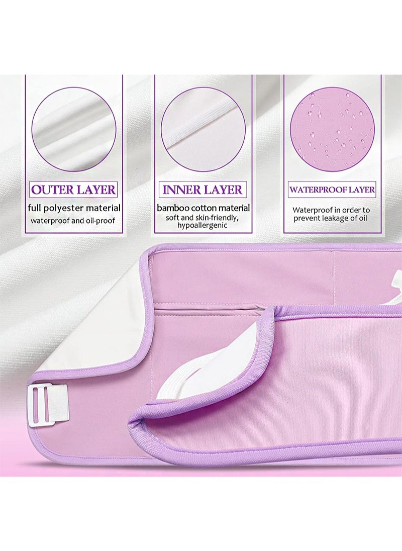 HaLunhi 4-Pack Castor Oil Pack for Chest, Neck and Abdominal Reusable Abdominal Compression Castor Oil Pack with Adjustable Elastic Strap Flannel Cotton Machine Washable Oil Spill-Proof (Violet)  - Image 5