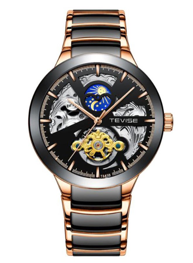 تيفيز ساعة بعقارب وسوار من الستانلس ستيل طراز T845B للرجال - Image 1