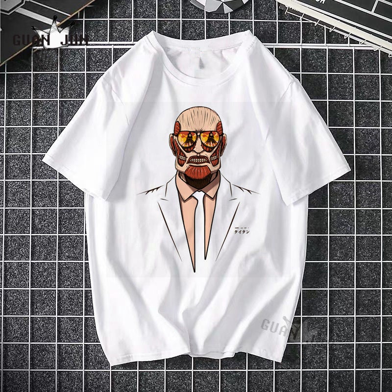 Attack Giant T-Shirt Two-Dimensional Japanese Anime Pure Cotton Pattern Short Sleeve New Top - Image 1