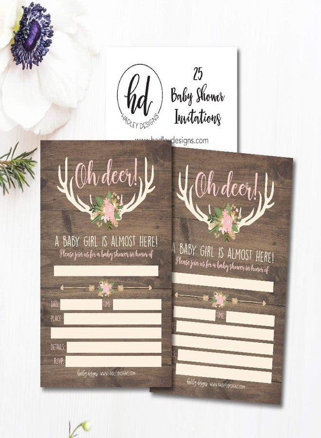 هادلي ديزاينز تصاميم هادلي لدعوات حفلات استقبال المولودة - 25 دعوة لحفلات استقبال المولودة، دعوات حفلات استقبال المولودة من Oh Deer - Image 5