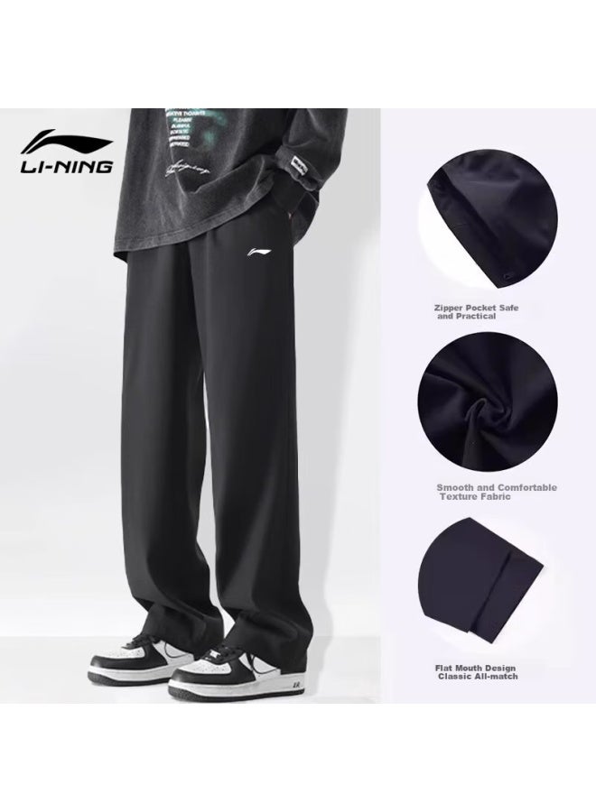 Li-ning Men's Sports Pants, Quick-dry Running Trousers, Summer Casual Pants, Ice Silk Long Pants, Straight-leg Men's Pants, Basketball Training Sweatpants - Image 1