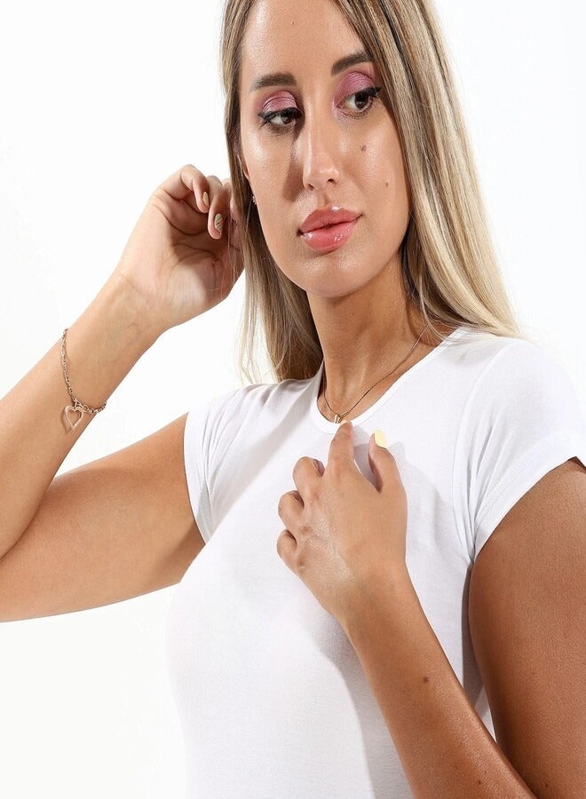 كوتونيل قطونيل® توب حريمي نص كم ابيض - Image 1