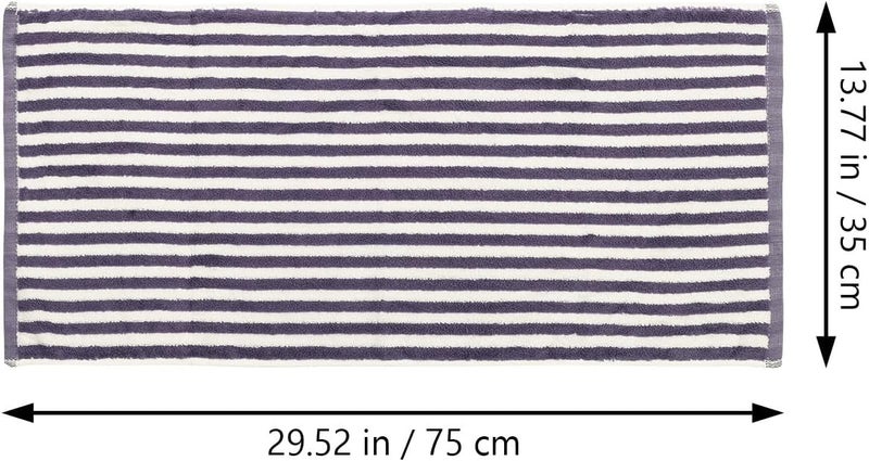 Highly Absorbent Cotton Dish Towel, Navy Blue Stripe 35x75cm, Washcloth for Tableware Cleaning and Drying - Image 2