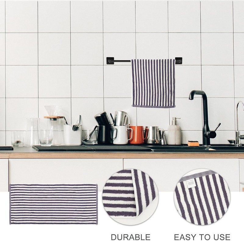 Highly Absorbent Cotton Dish Towel, Navy Blue Stripe 35x75cm, Washcloth for Tableware Cleaning and Drying - Image 4