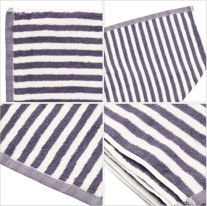 Highly Absorbent Cotton Dish Towel, Navy Blue Stripe 35x75cm, Washcloth for Tableware Cleaning and Drying - Image 3