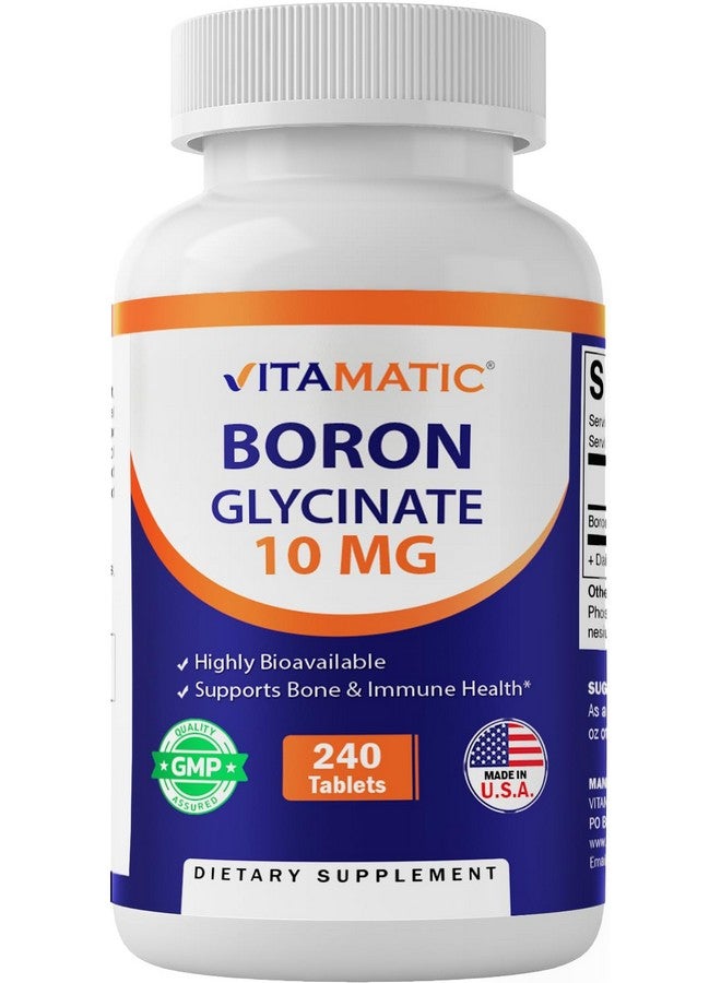 Vitamatic فيتاميناتيك بورون مخلب (كغليسينات) 10 ملغ 240 قرص - يدعم توازن الهرمونات وصحة العظام والأنسجة الضامة - Image 1