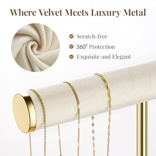 bussdis 3 Tier Bracelet Holder Display Detachable T Bar Beige Velvet Bracelet Holder Jewelry Holder Organizer for Bracelet Necklace Earrings Rings - Image 3