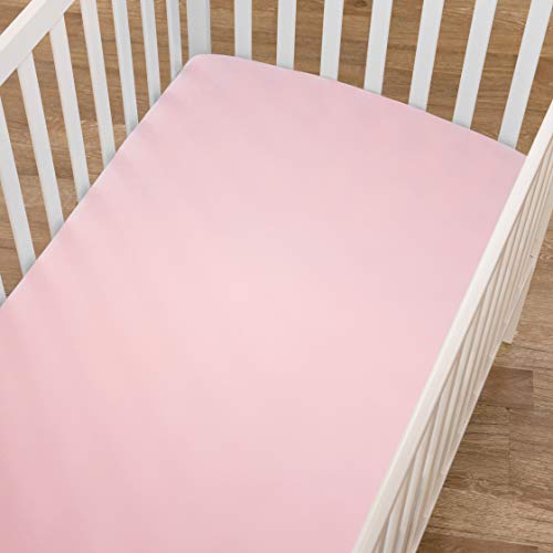 TL Care شريحة سرير مريحة TL Care مقاس 28" × 52"، قطن جيرسي ناعم وقابل للتنفس، وردي، للأولاد والبنات، تناسب مراتب سرير الأطفال وسرير الأطفال الصغار - Image 5