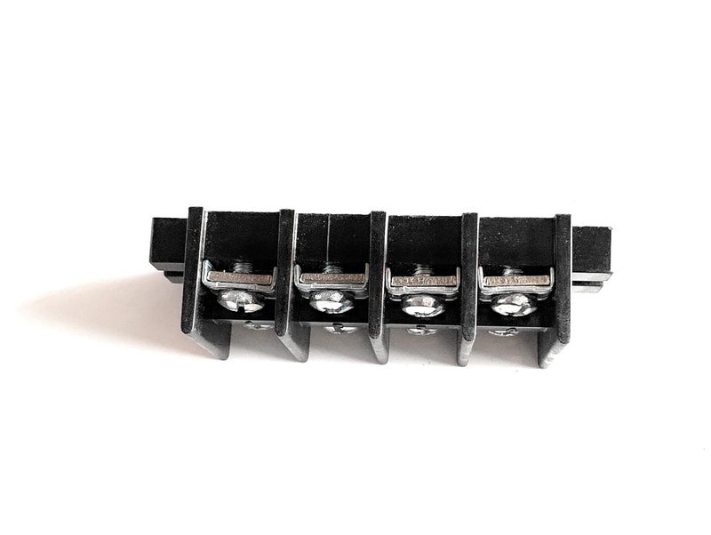 Litost Litost Control Panel 4 Way 60A 500V AC Bakelite Connector Strip Terminal Blocks High Temp Bakelite Strip Open Type Connectors Pack of 2  - Image 3