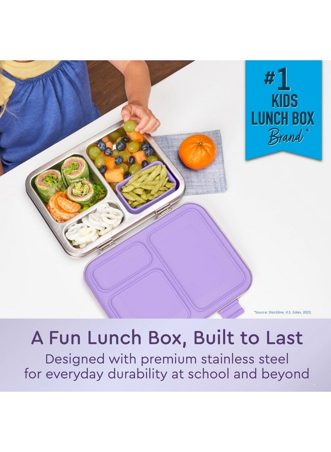 Bentgo Bentgo® Kids Stainless Steel Prints Leak-Resistant Lunch Box - New Improved 2022 Bento-Style with Updated Latches, 3 Compartments & Bonus Container - Eco-Friendly, Dishwasher Safe, BPA-Free (Unicorn)  - Image 2