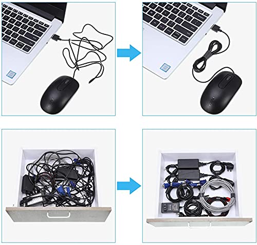 Immech - Reusable Cable Ties Strap with Double Sided Hook & Loop Wire Organizer, Cord Ties for Tablet Laptop PC TV Home Office Electronics Wire, DIY, 8 Meter (Color: Black) - Image 3