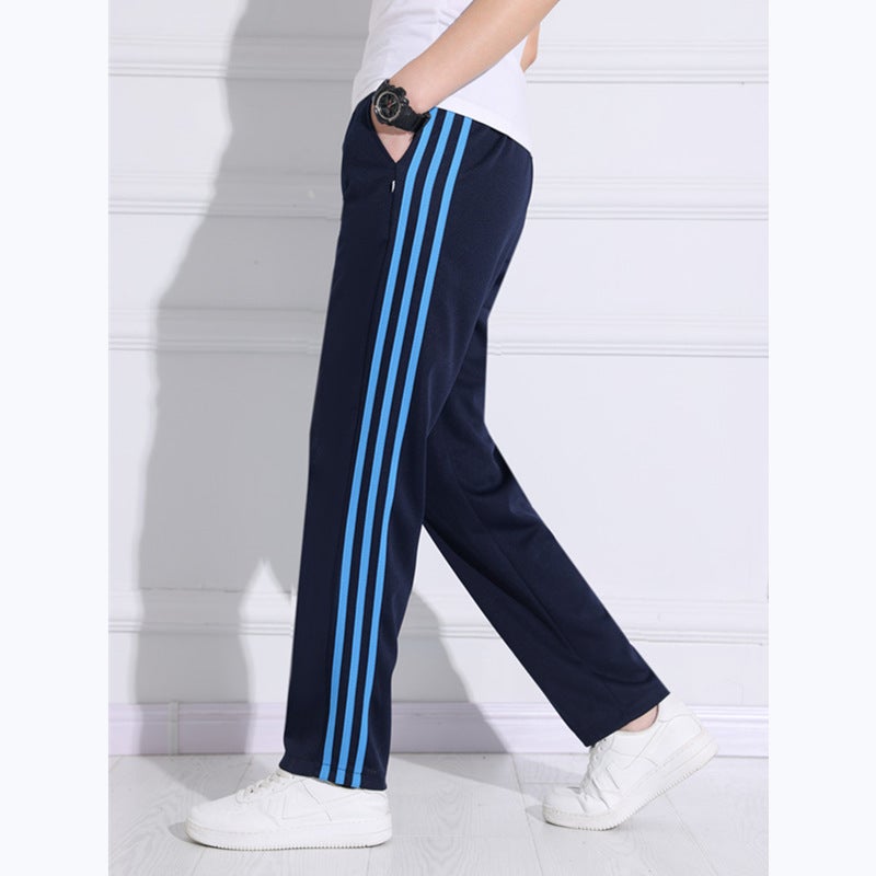 Navy Blue Three-Blue Pants For School Uniform Three-Bar Unisex Straight Pants For Primary And Secondary Schools - Image 1