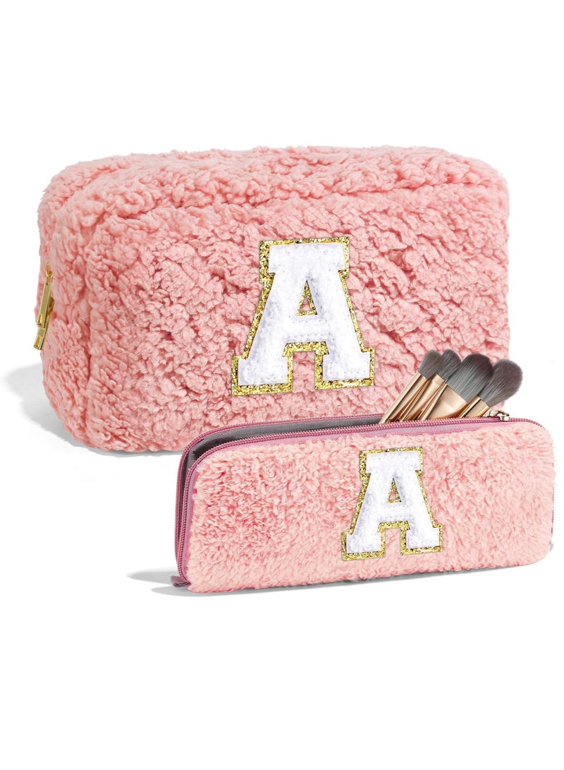 مجموعة حقيبة ماكياج وردية حقيبة مستحضرات التجميل حقيبة ماكياج لطيف حقيبة أدوات الزينة للسفر حقيبة فرشاة ماكياج هدايا عيد ميلاد للنساء - فريدة من نوعها الوردي أ - Image 1