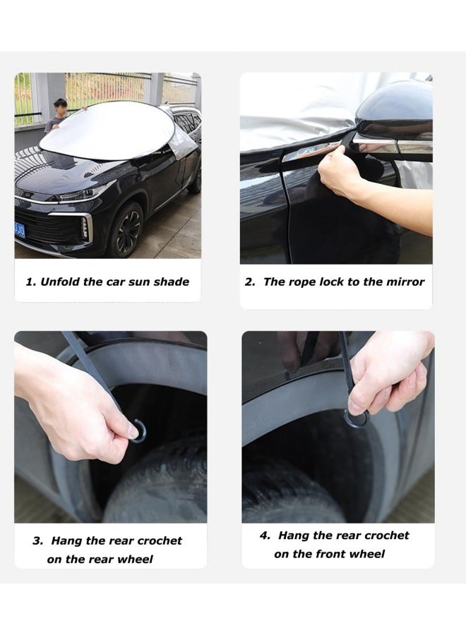 GGEROU Car sun shade Car Windshield Sun Shade Foldable Front Windshield Shade for Sun, Heat and UV Rays - Image 5